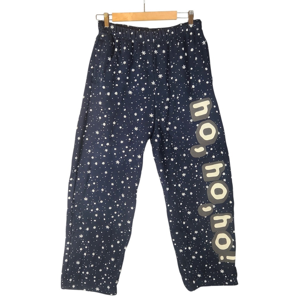 SKIMS x Cactus Plant Flea Market Fleece Straight Pant Navy Ho Ho Ho Snow Medium